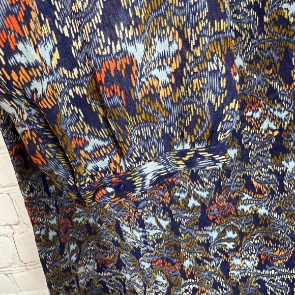 CABI blue beige 2-ply batiste long sleeve top blouse shirt tunic size XS - Picture 6 of 8